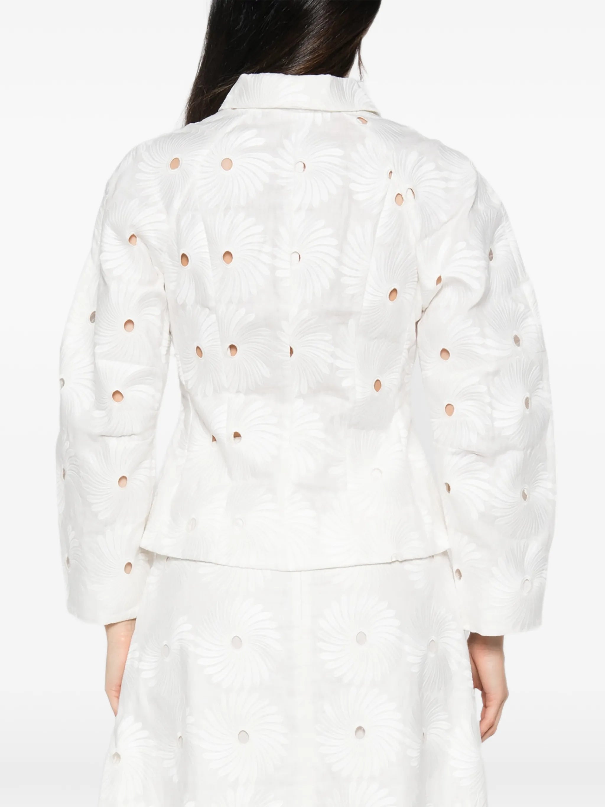 The Years Are Short embroidered tie-fastening top