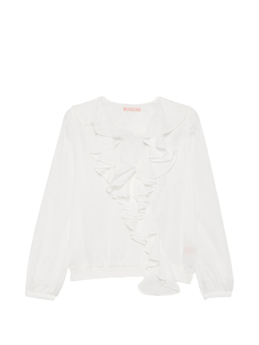 Keep Ypour Edges Soft ruffled V-neck top