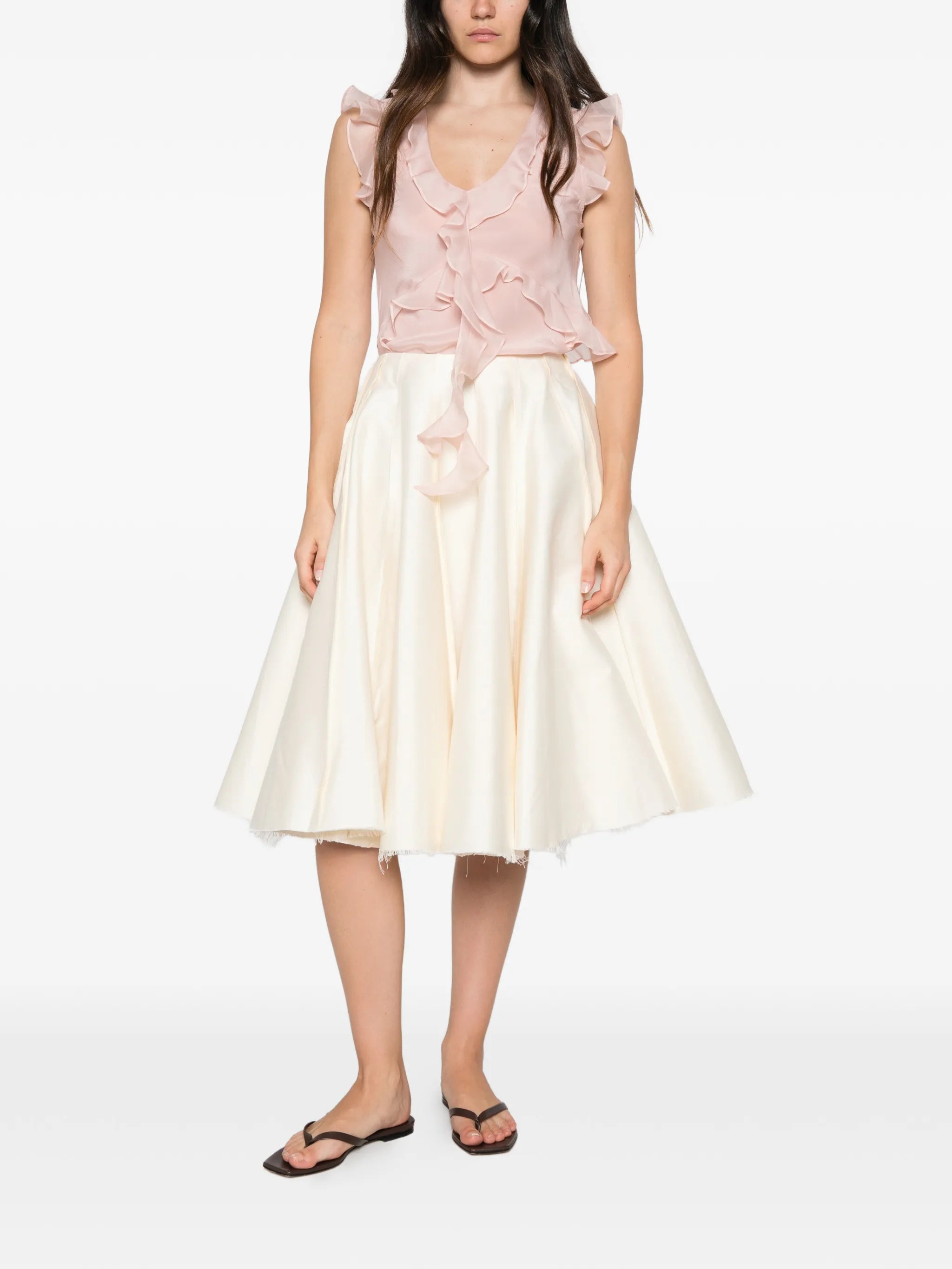 Weak in The Kness ruffled silk top