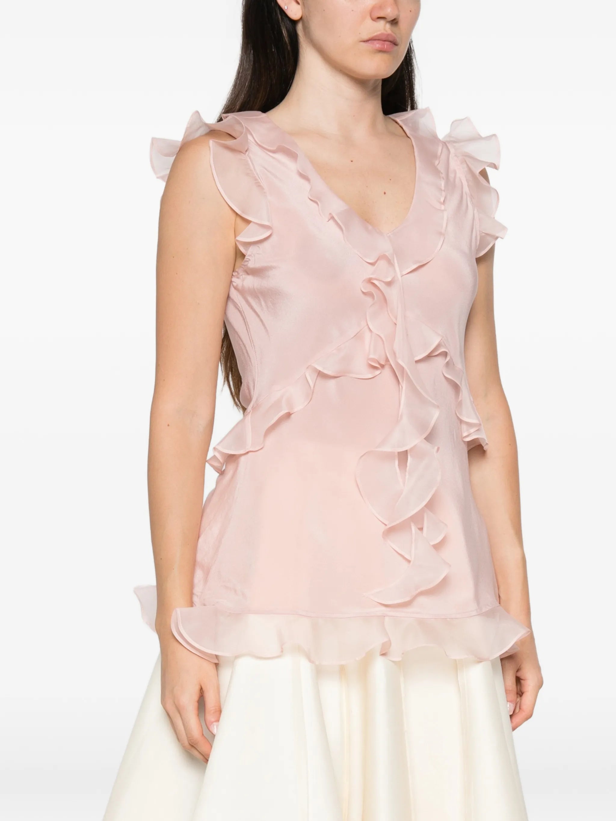 Weak in The Kness ruffled silk top
