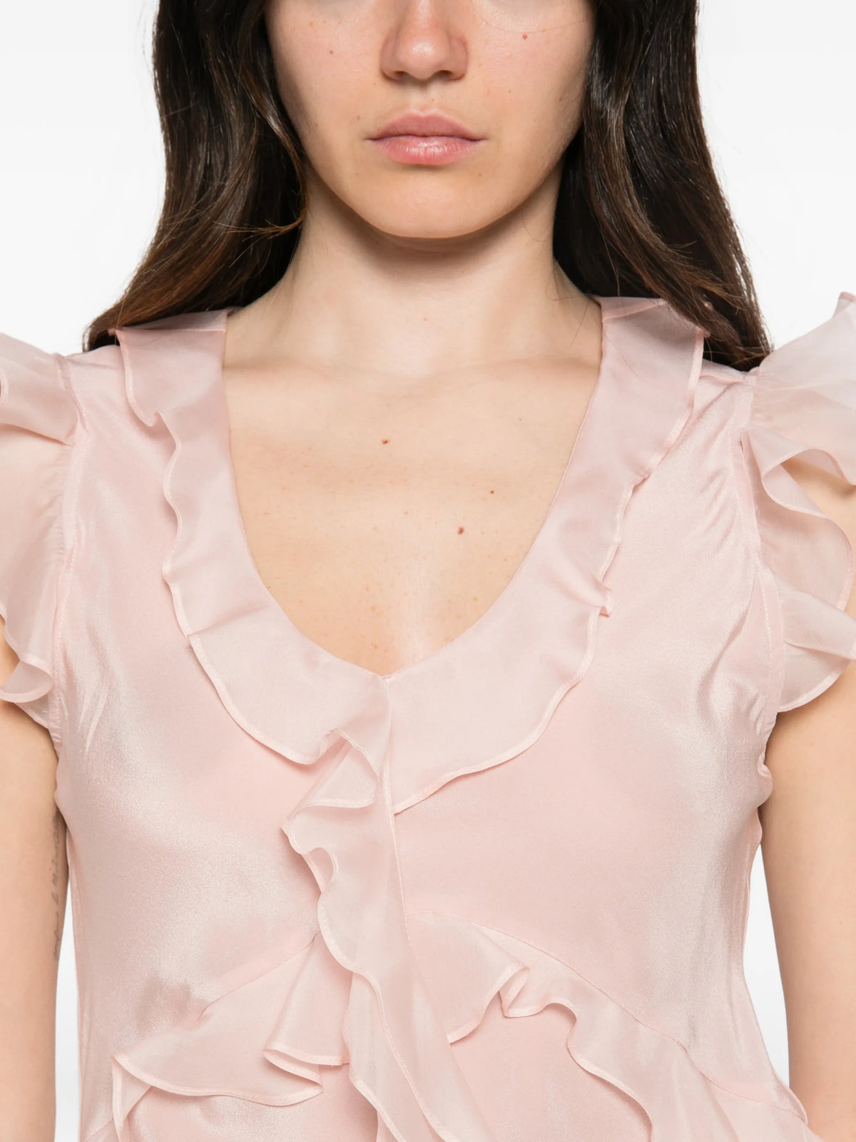 Weak in The Kness ruffled silk top