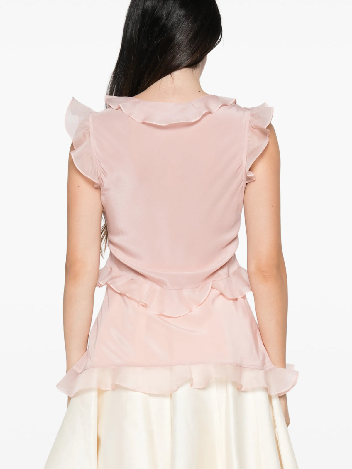 Weak in The Kness ruffled silk top