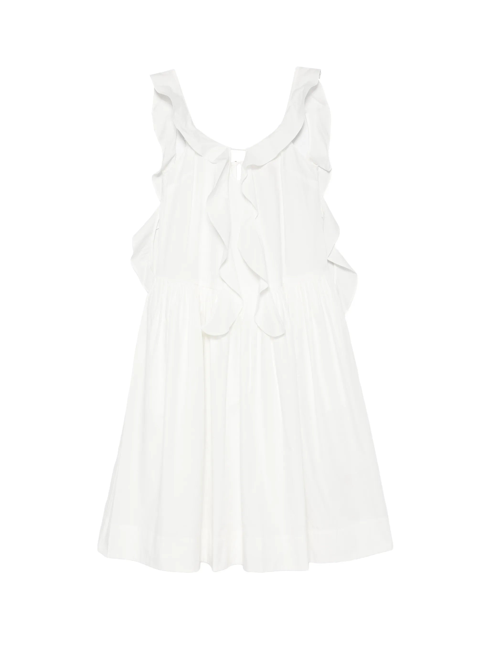 ruffled-trim sleeveless midi dress