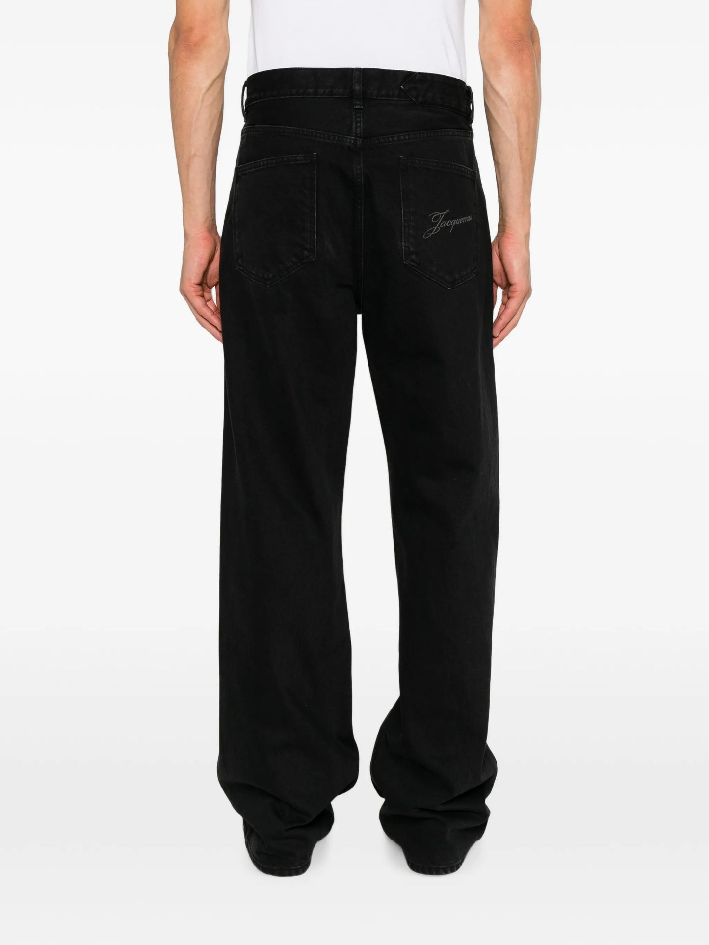 logo-embroidered straight-leg jeans