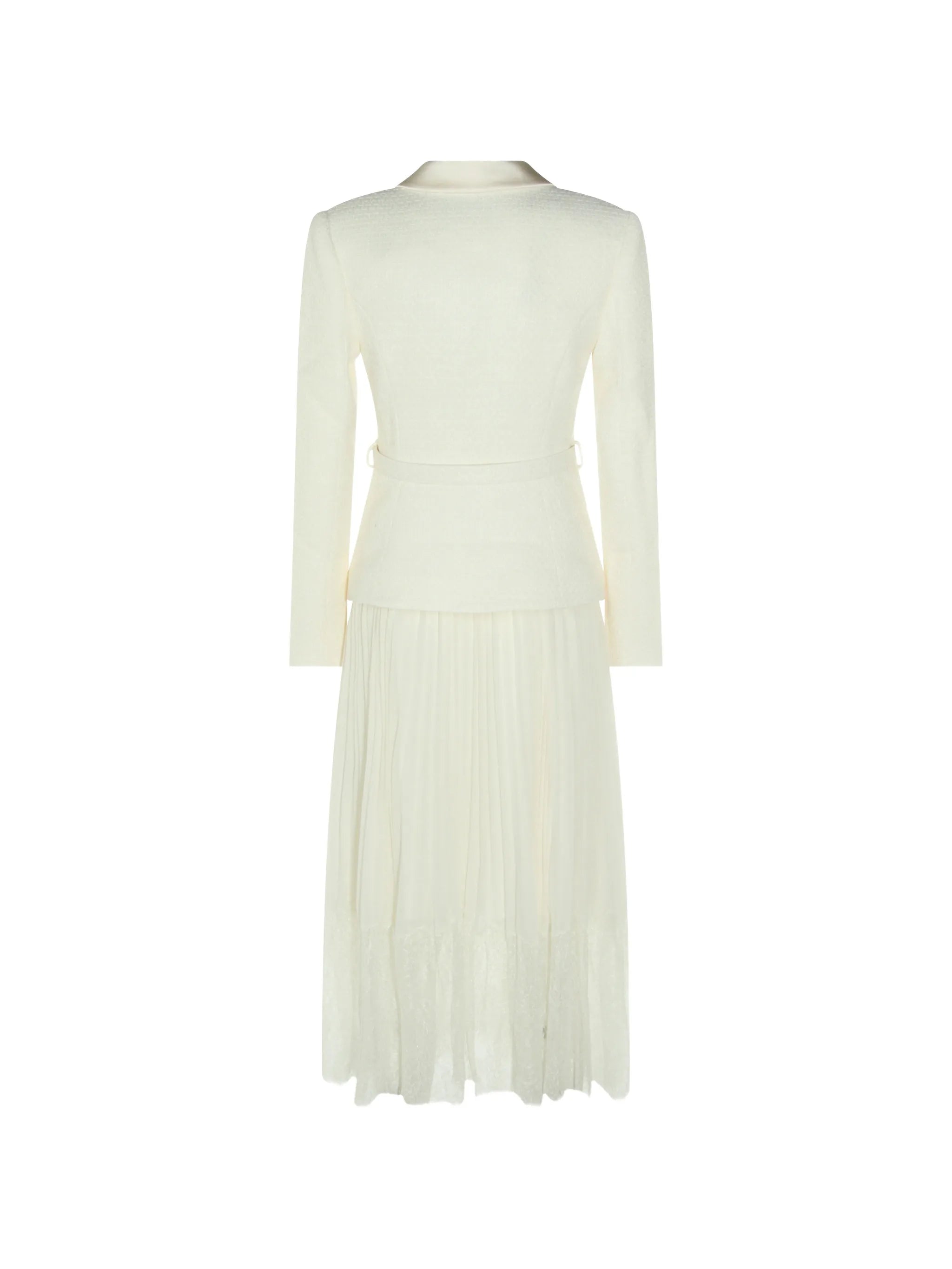 belted pleated midi dress