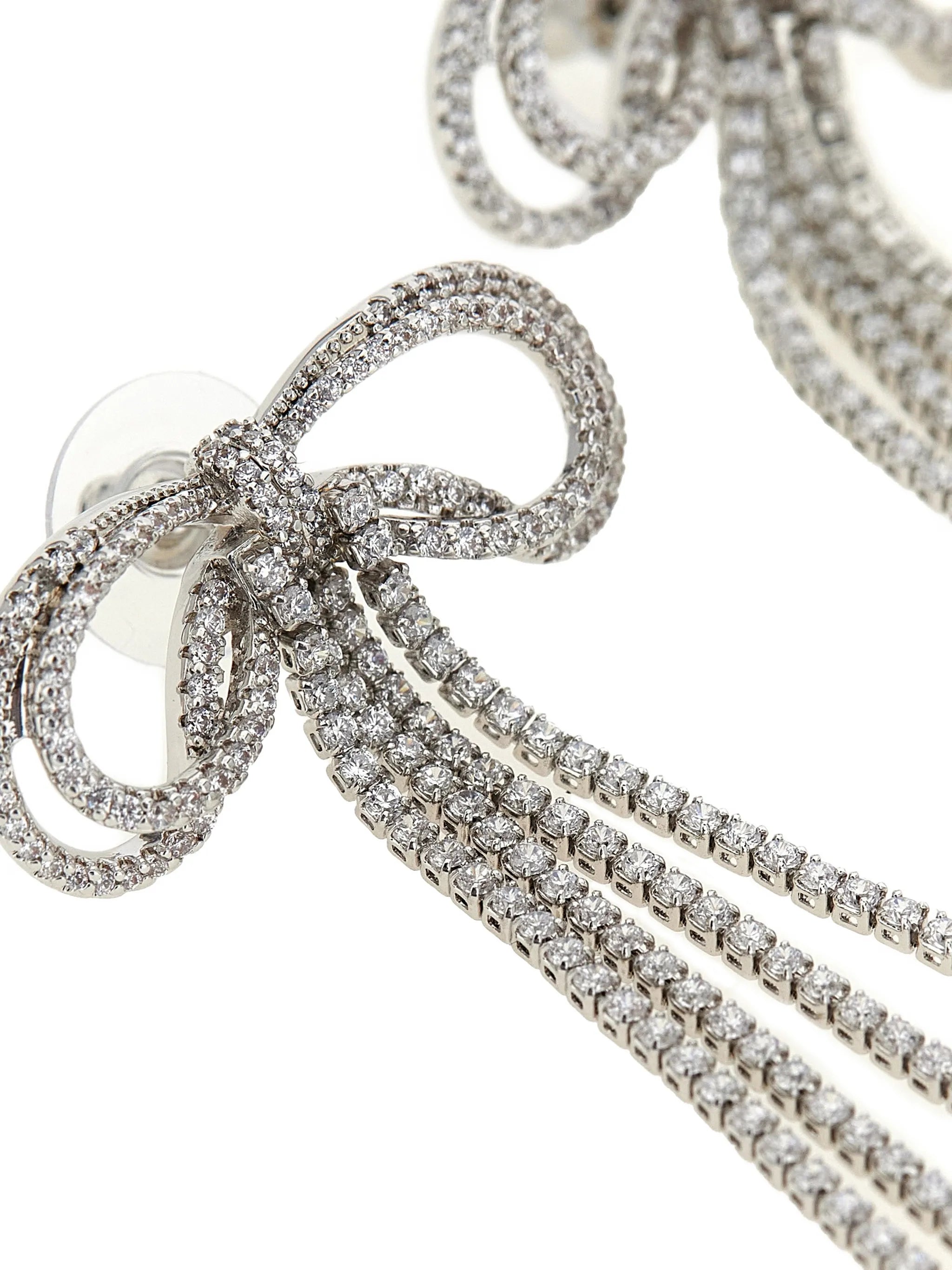double crystal bow earrings