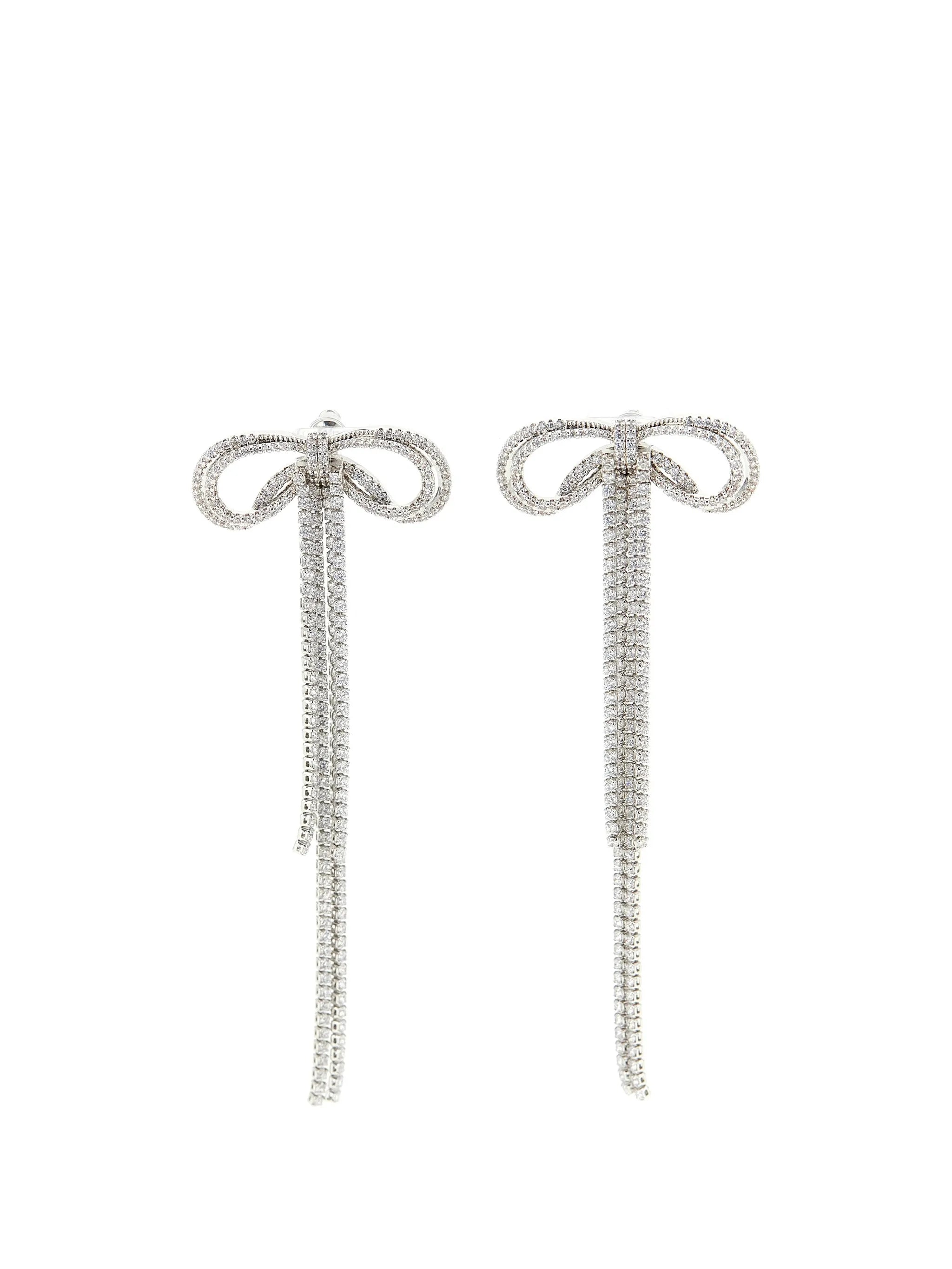 double crystal bow earrings
