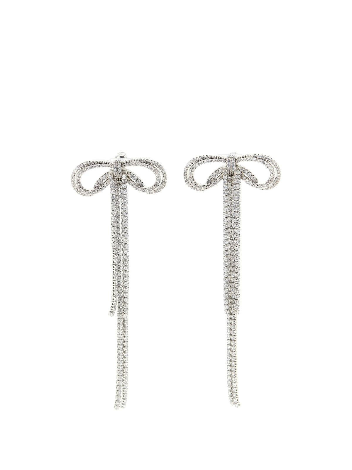 double crystal bow earrings