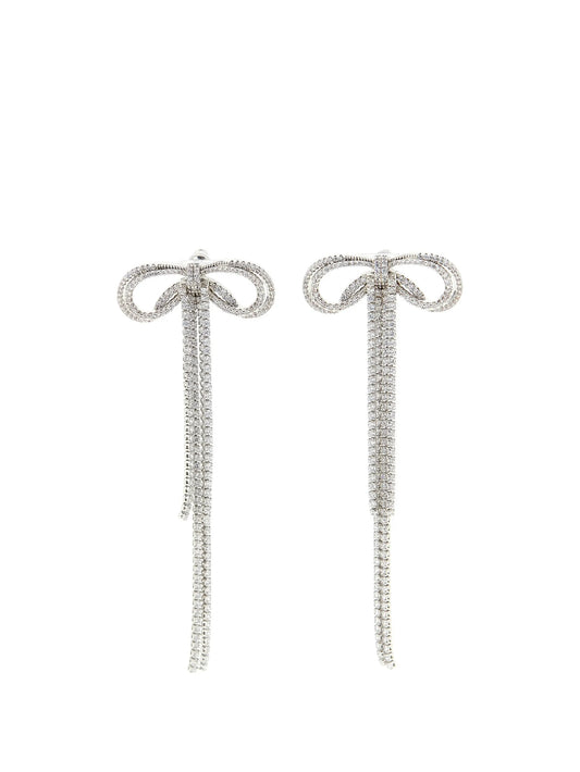 crystal-embellished bow earrings