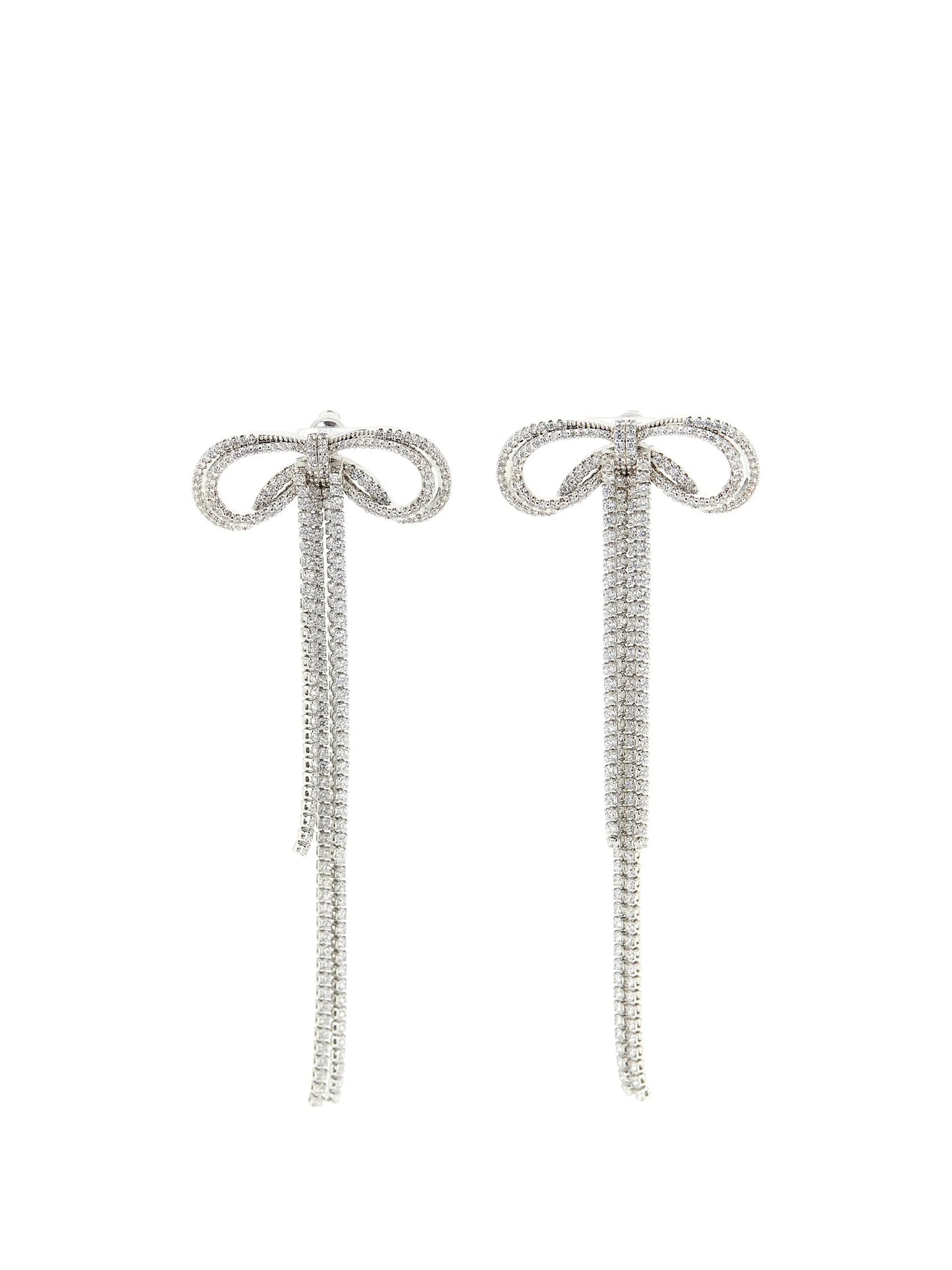 crystal-embellished bow earrings