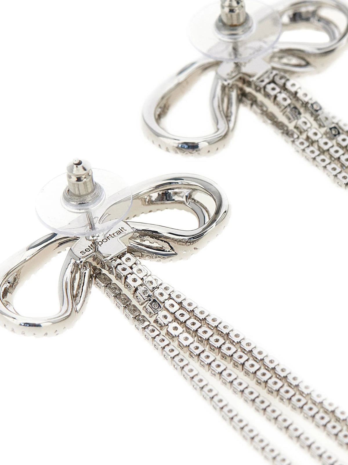 double crystal bow earrings