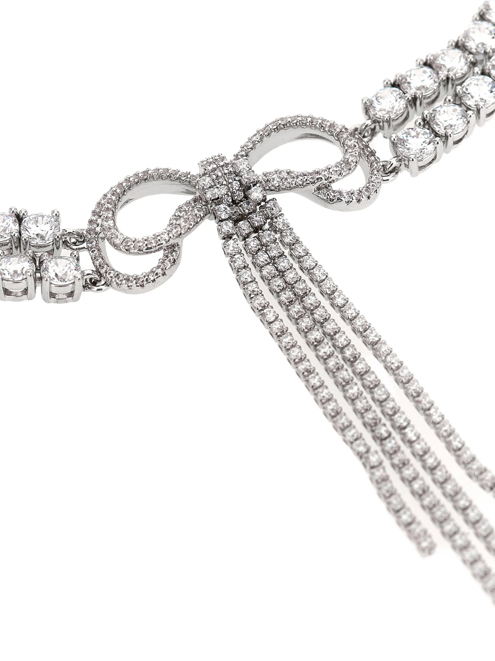 Double Crystal Bow necklace