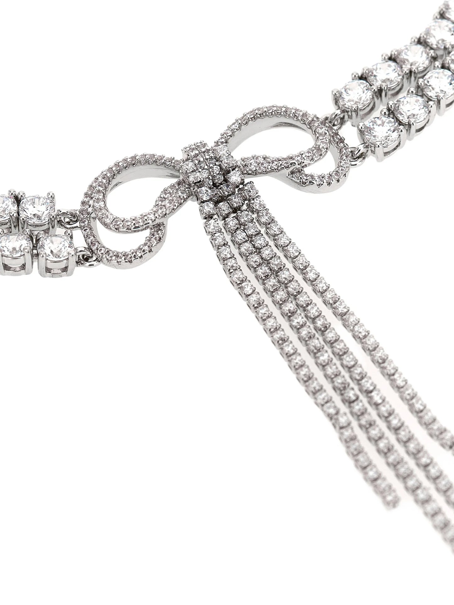 Double Crystal Bow necklace