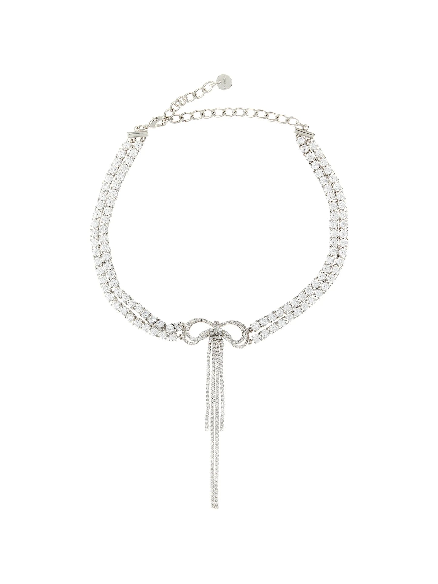 Double Crystal Bow necklace