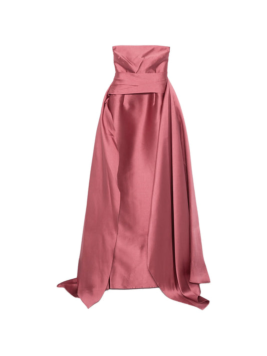 strapless draped-panel maxi dress
