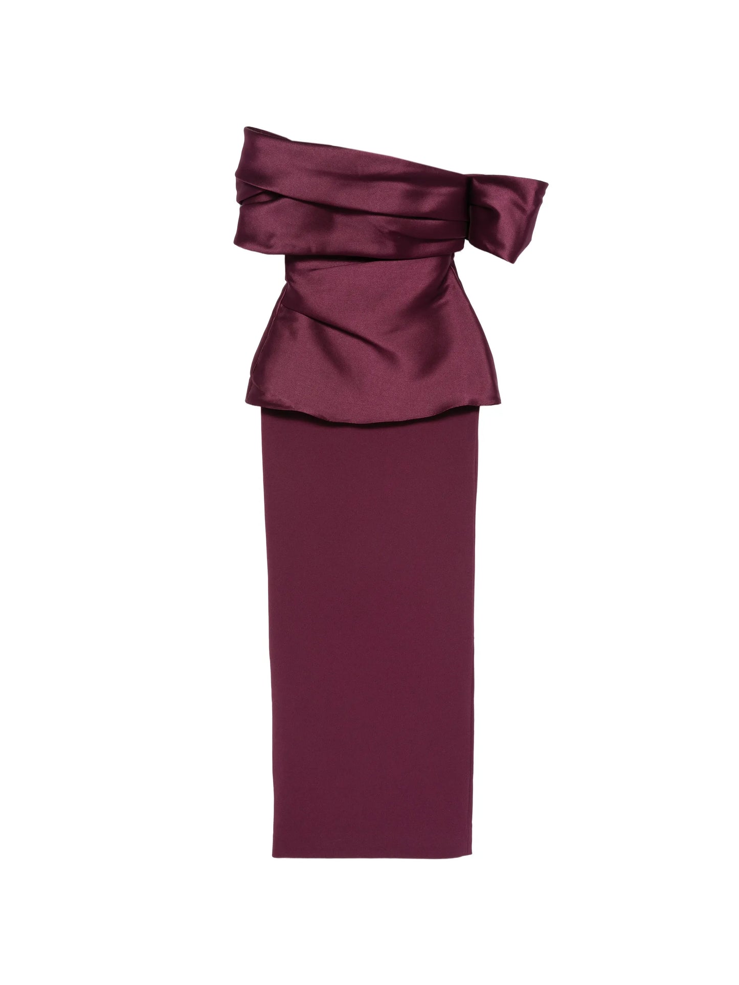 off-shoulder draped maxi dress