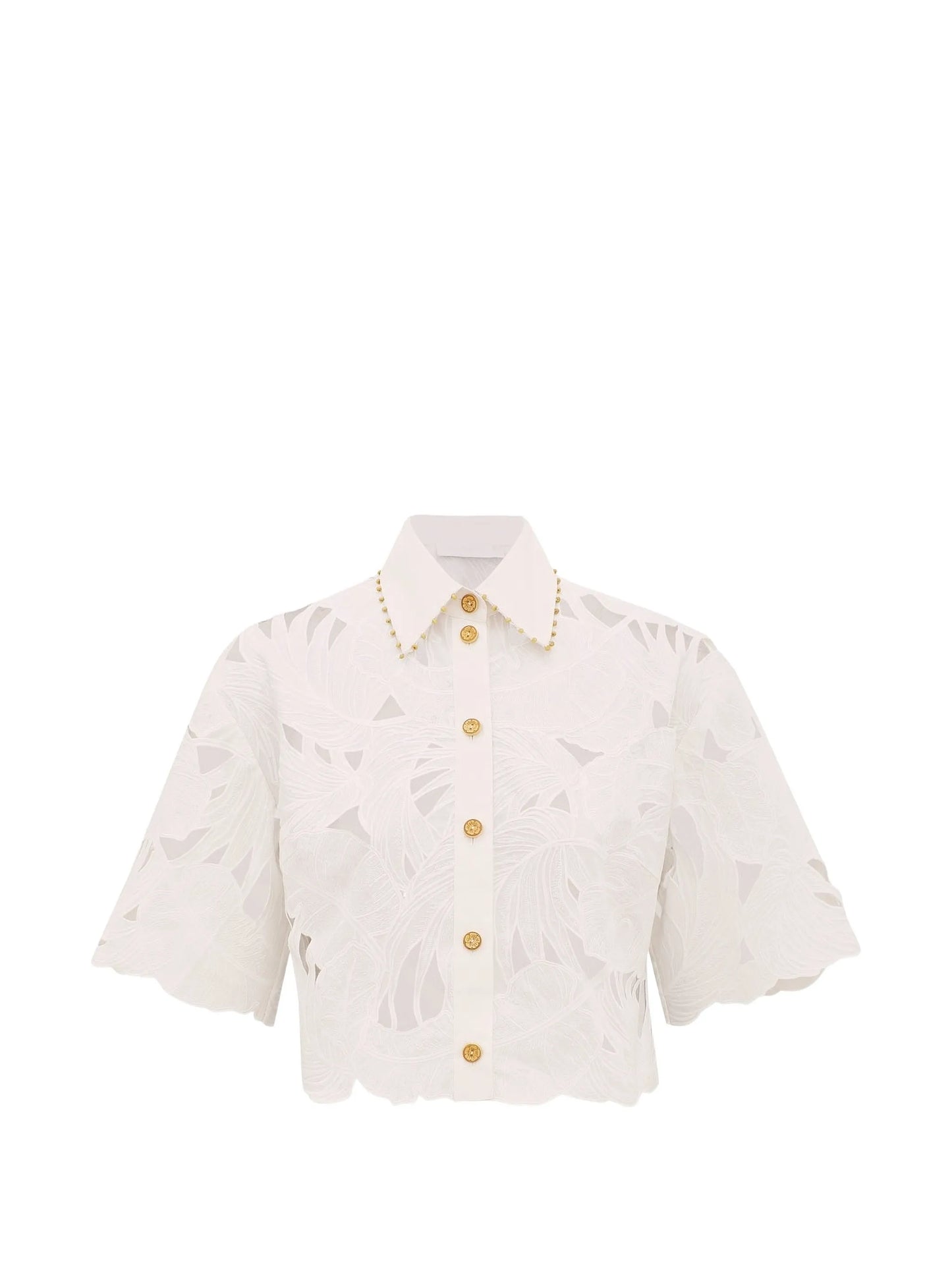 Mahon embroidered cropped shirt