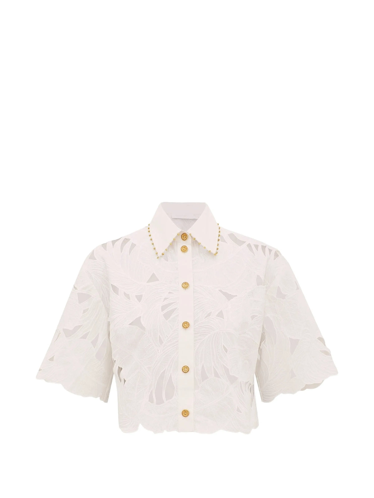 Mahon embroidered crop shirt
