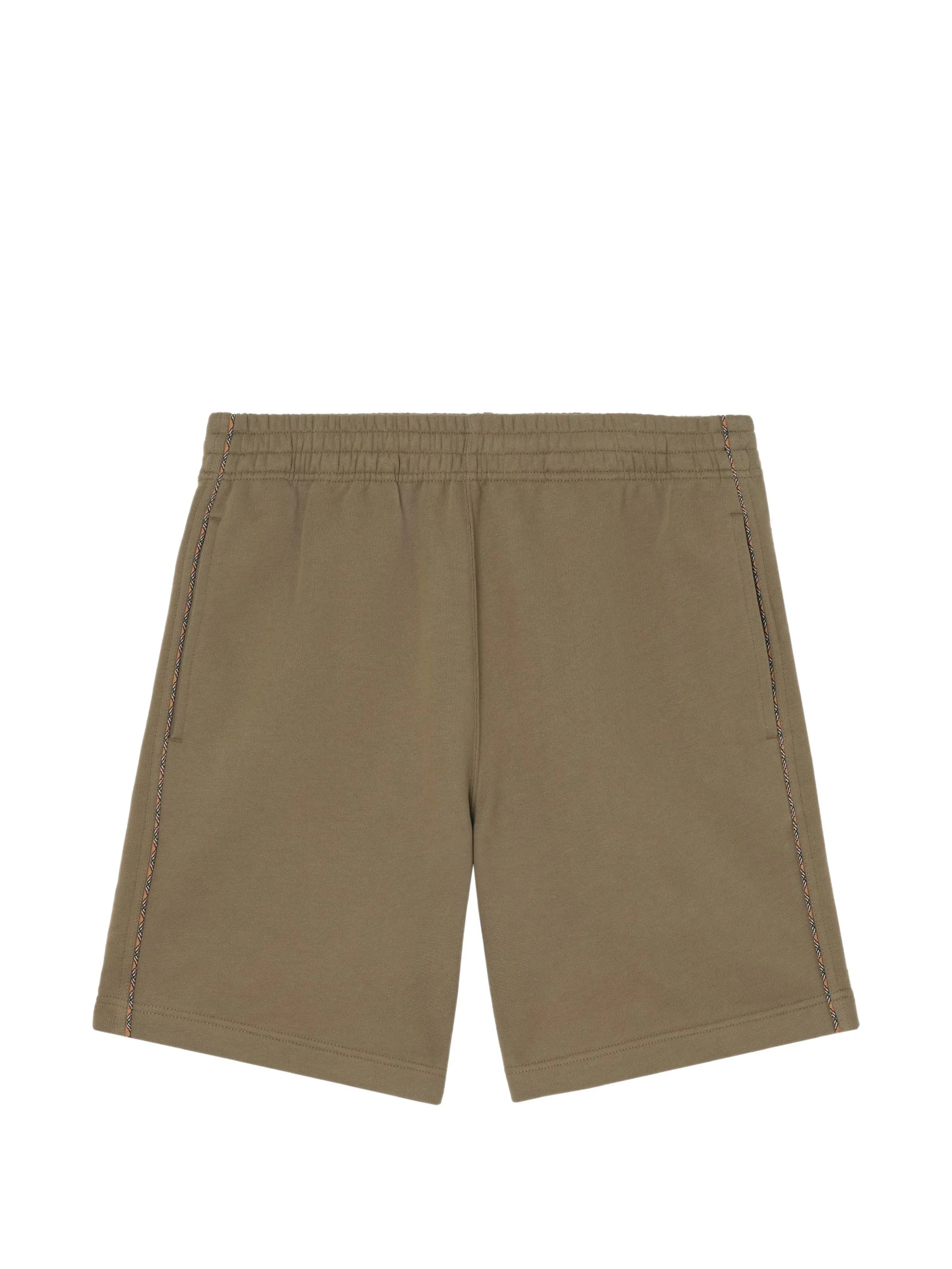 Check piping cotton shorts
