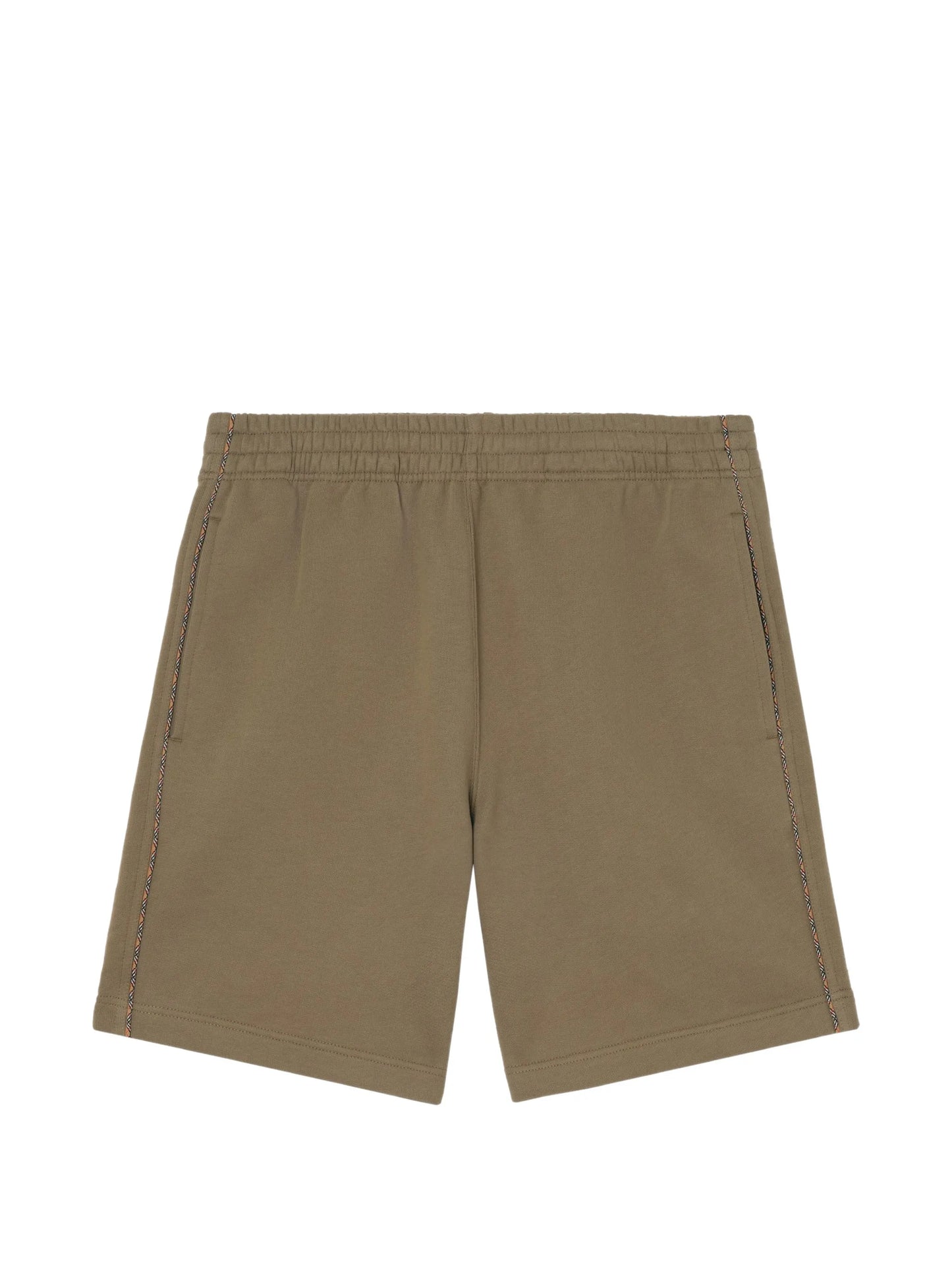 Check piping cotton shorts