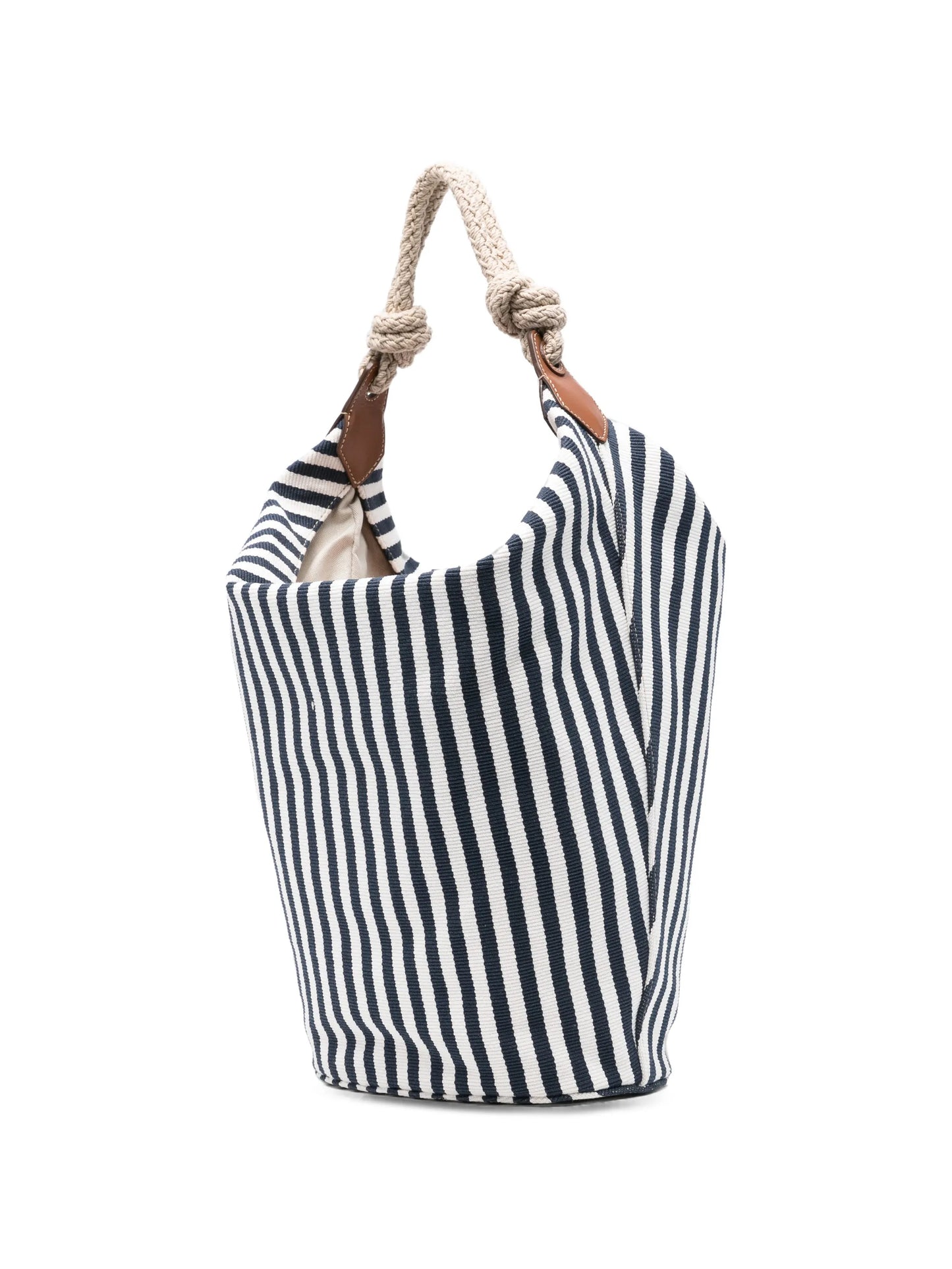 striped rope-handle shoulder bag