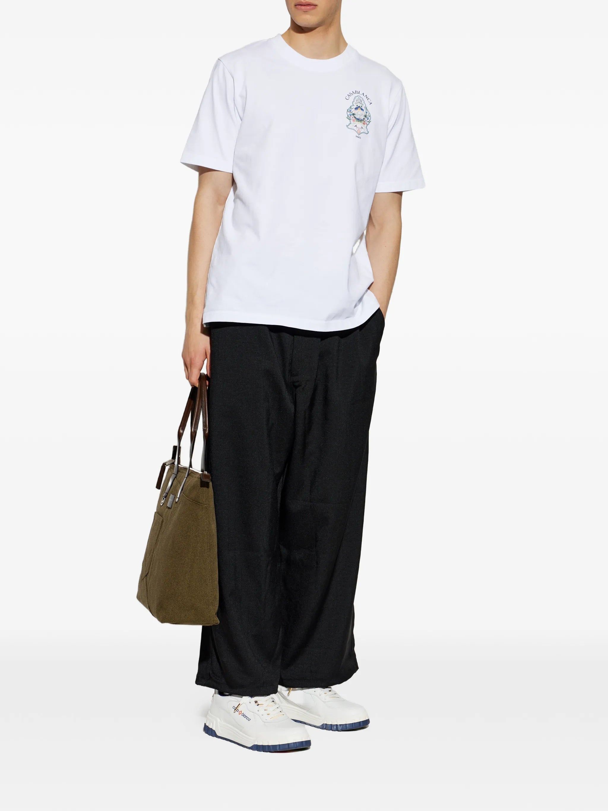 white Hotel emblem short sleeve T‑shirt