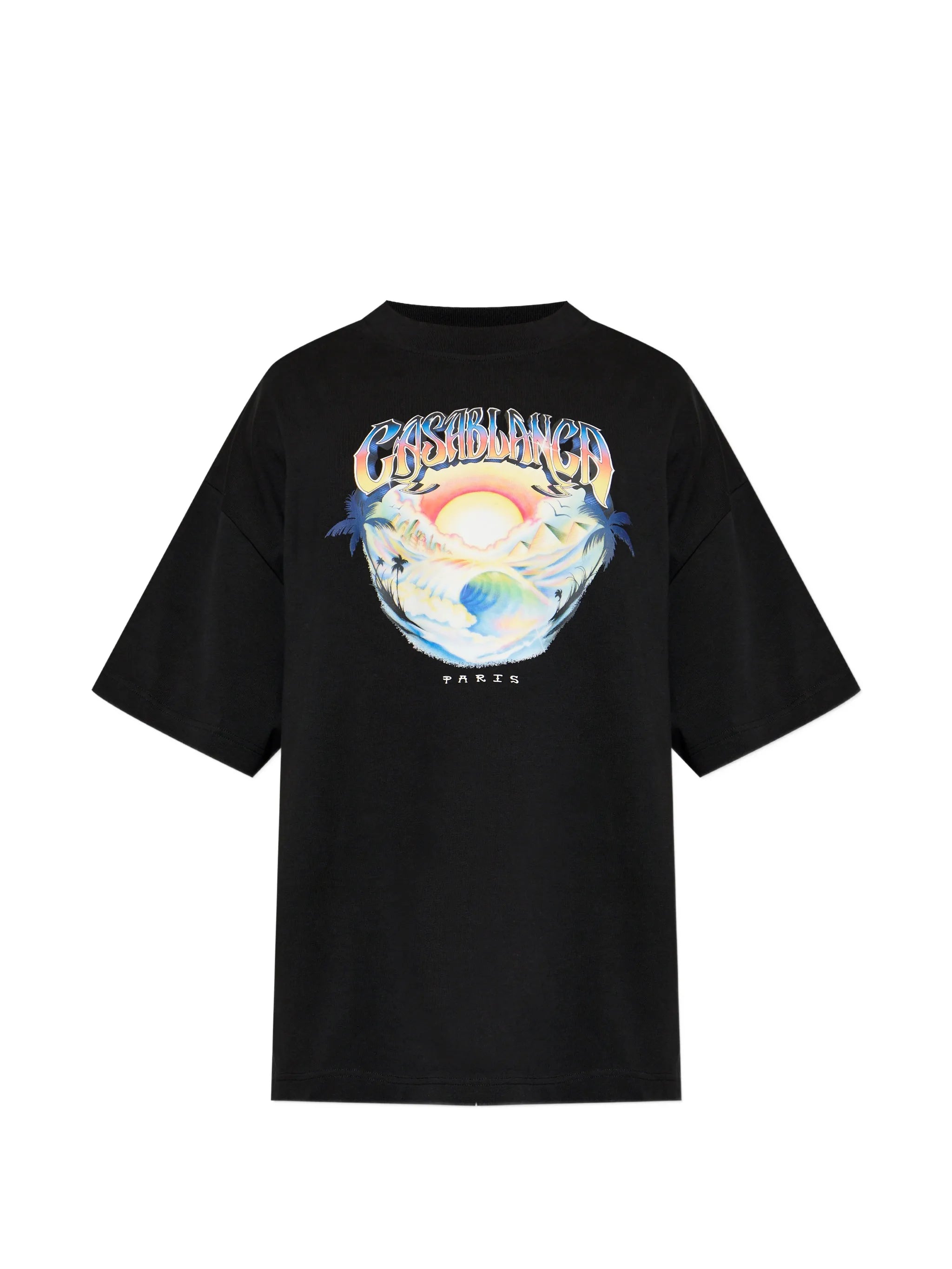 black airspray oversized short sleeve t‑shirt