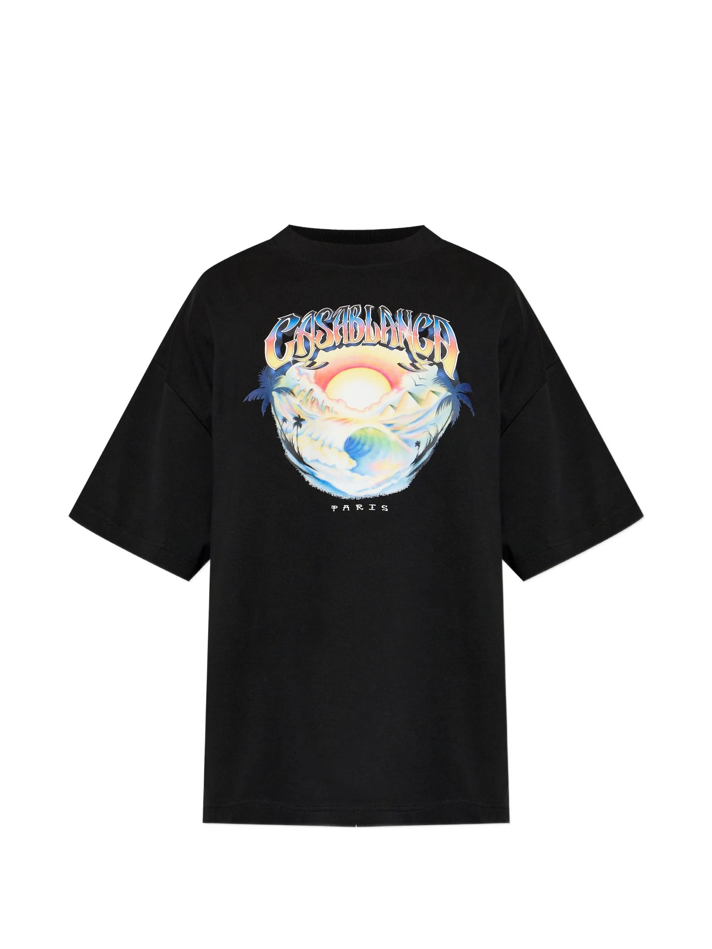 black airspray oversized short sleeve t‑shirt
