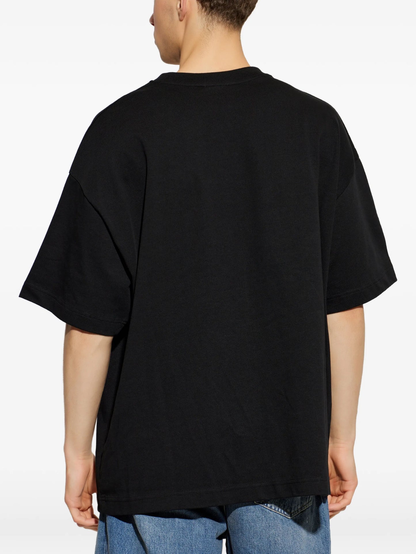 black airspray oversized short sleeve t‑shirt