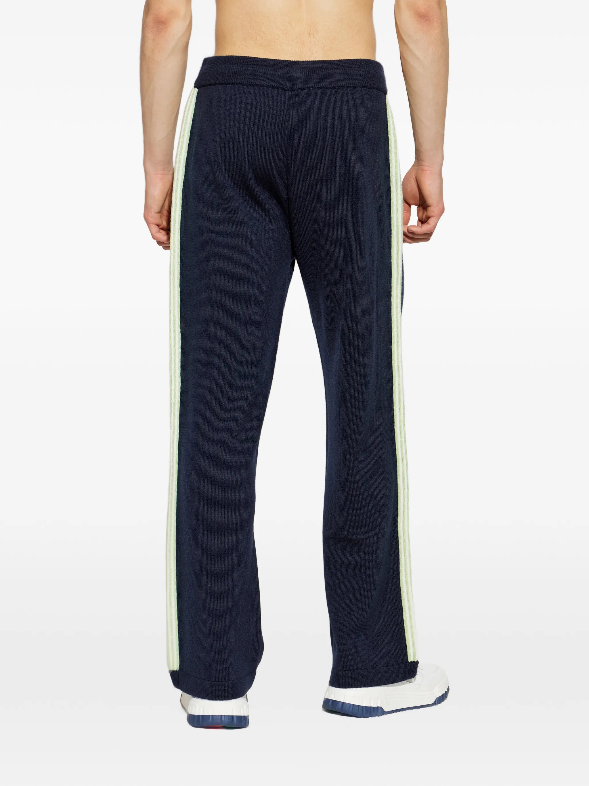 navy merino track trousers