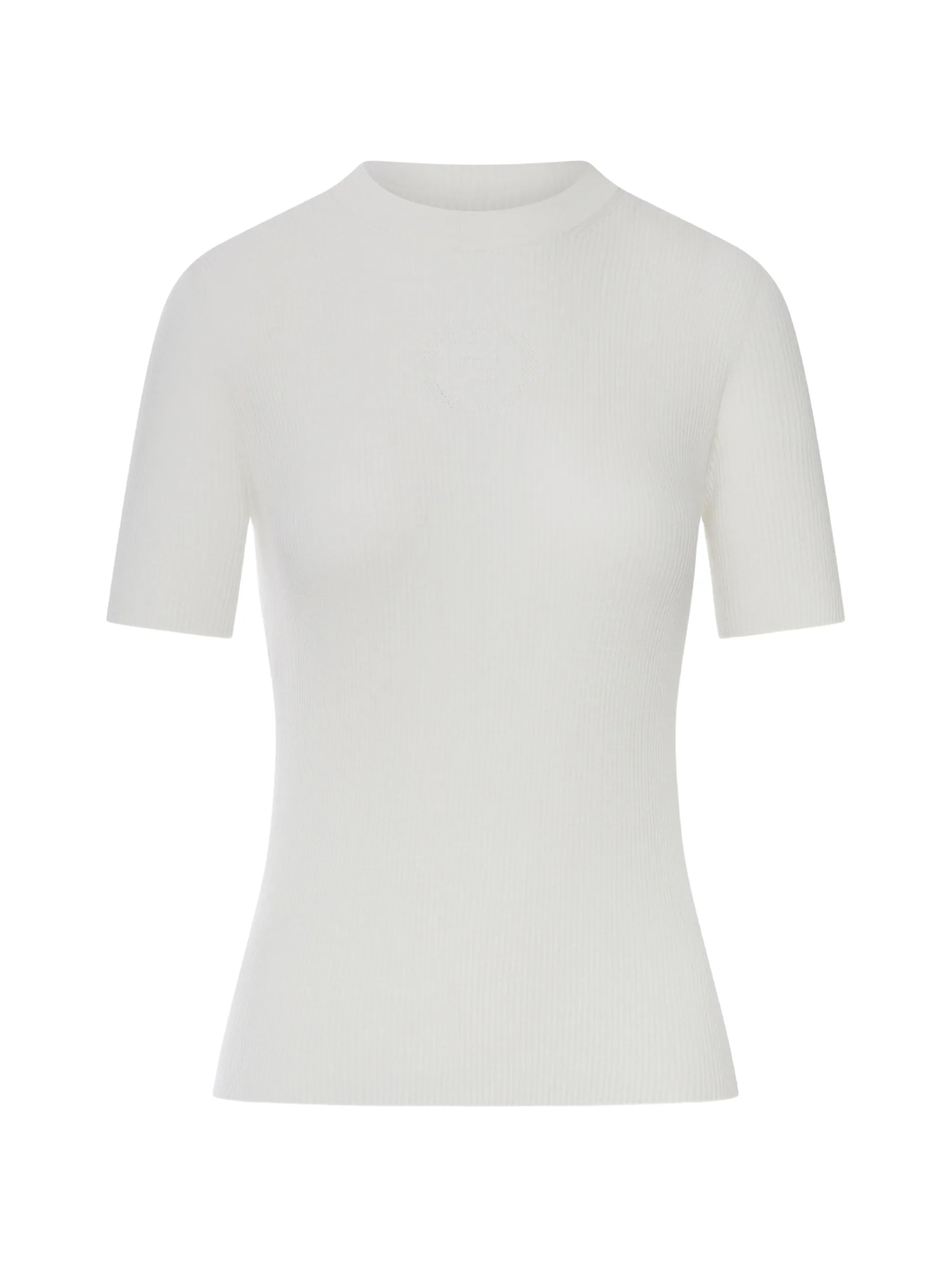 ribbed short-sleeve sweater