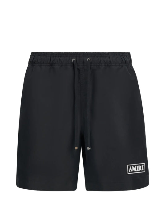 logo-patch drawstring swim shorts