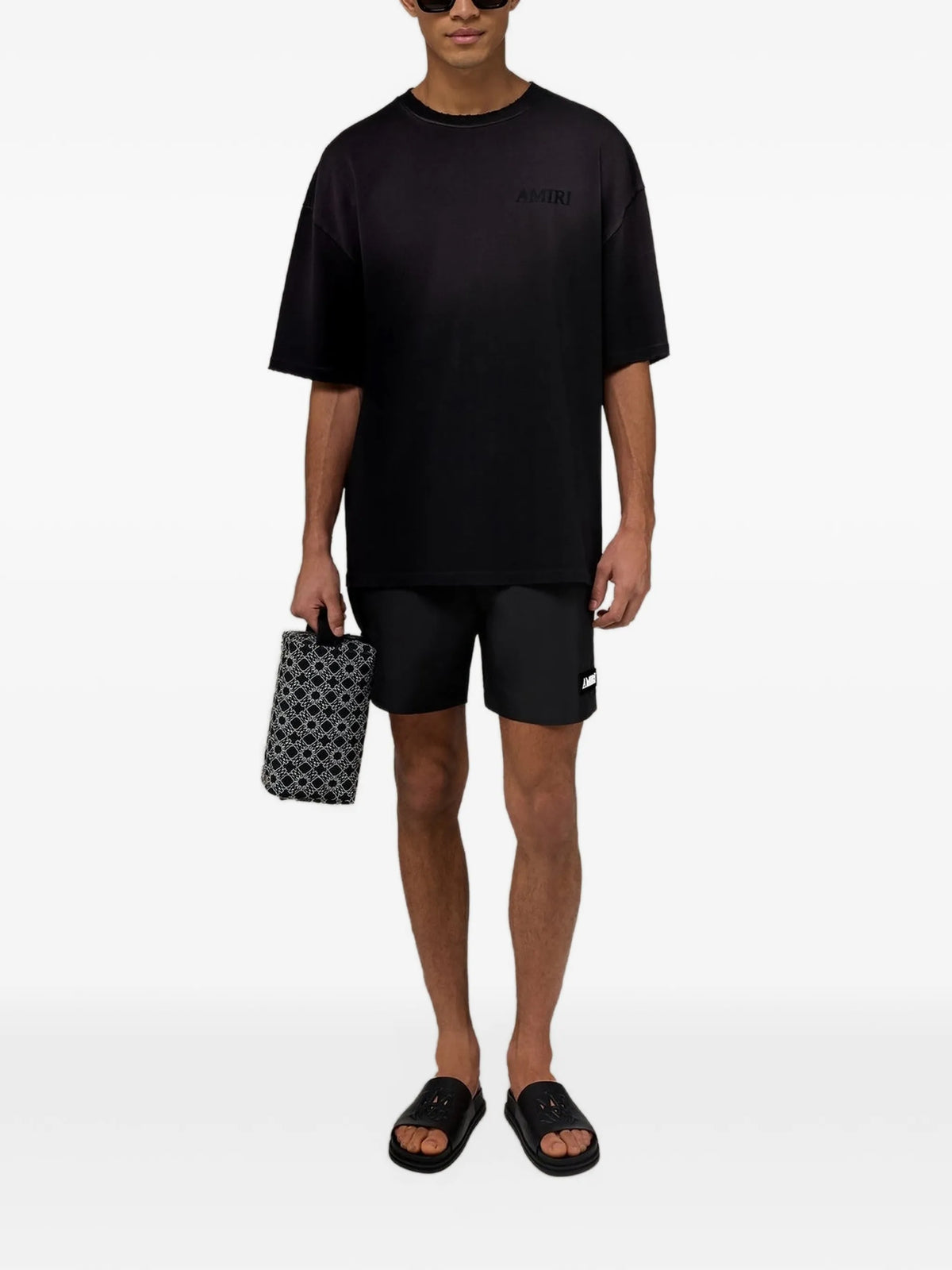 patch swim shorts