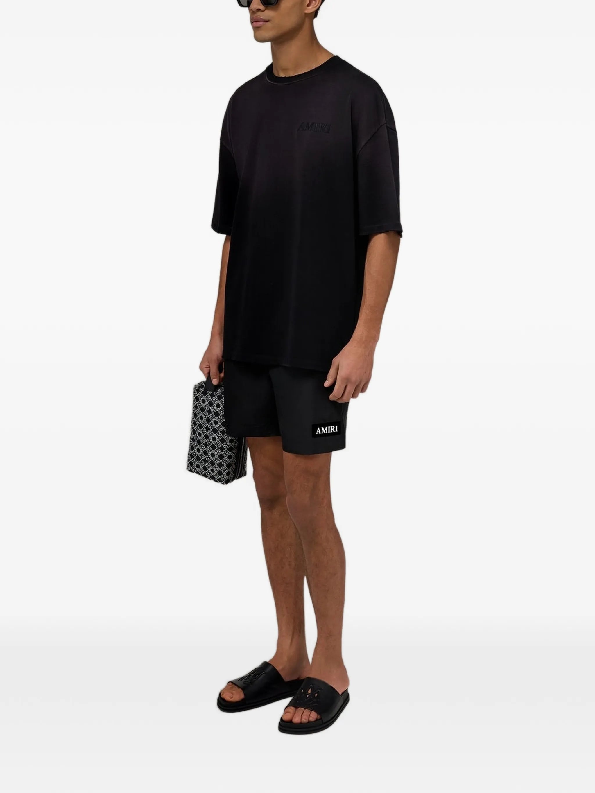 patch swim shorts
