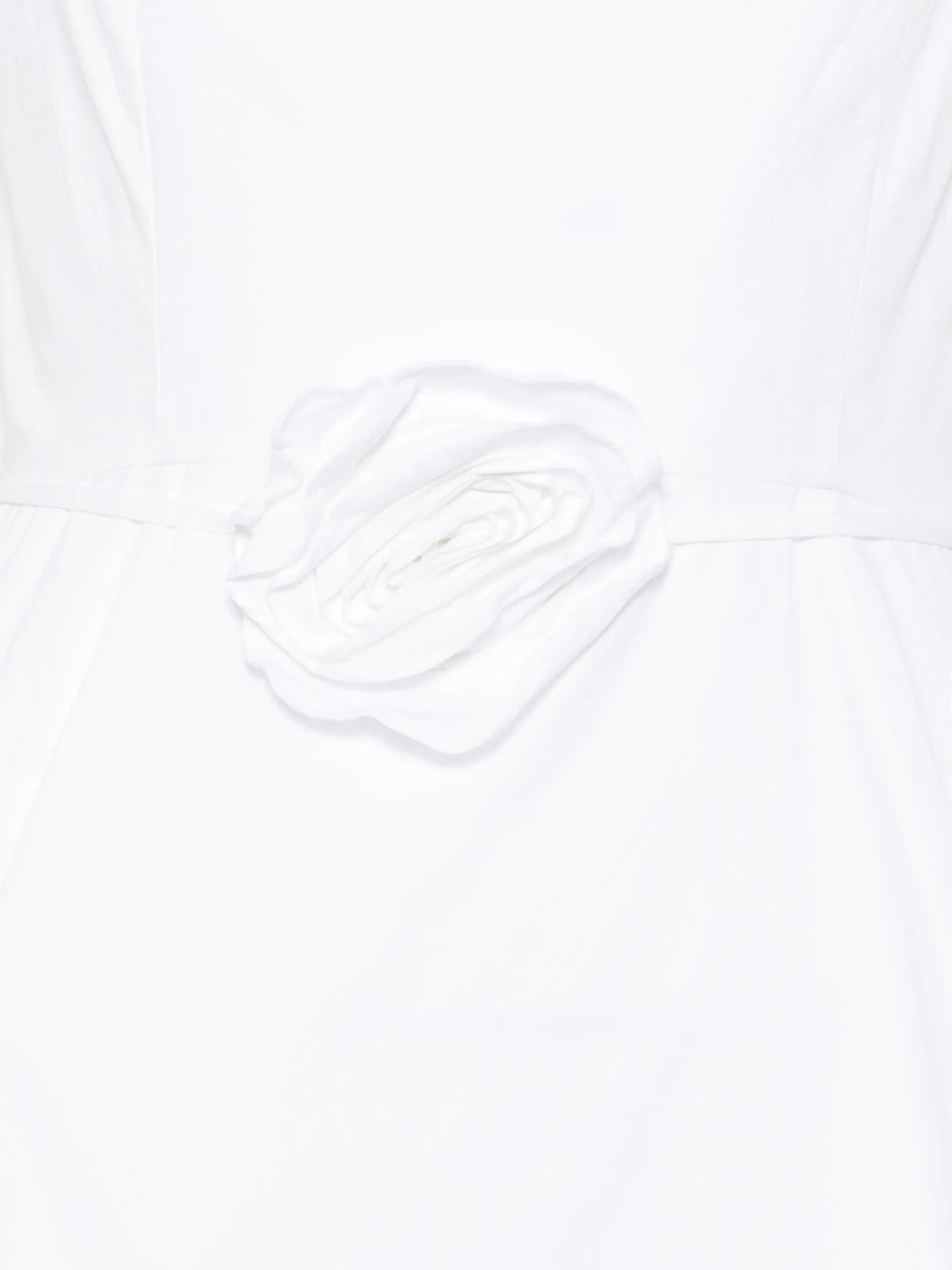 puff-sleeve floral-appliqué mini dress