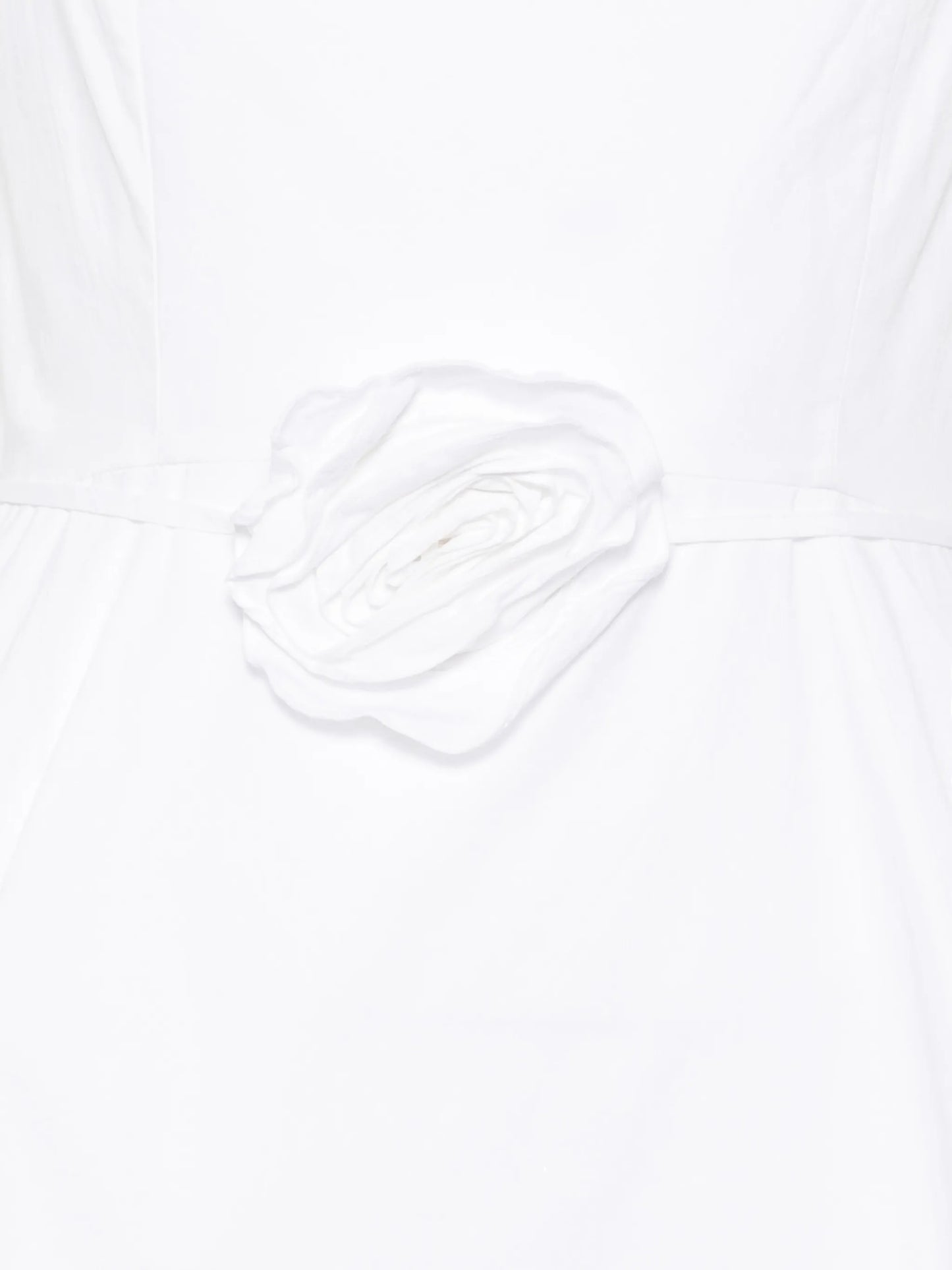 puff-sleeve floral-appliqué mini dress