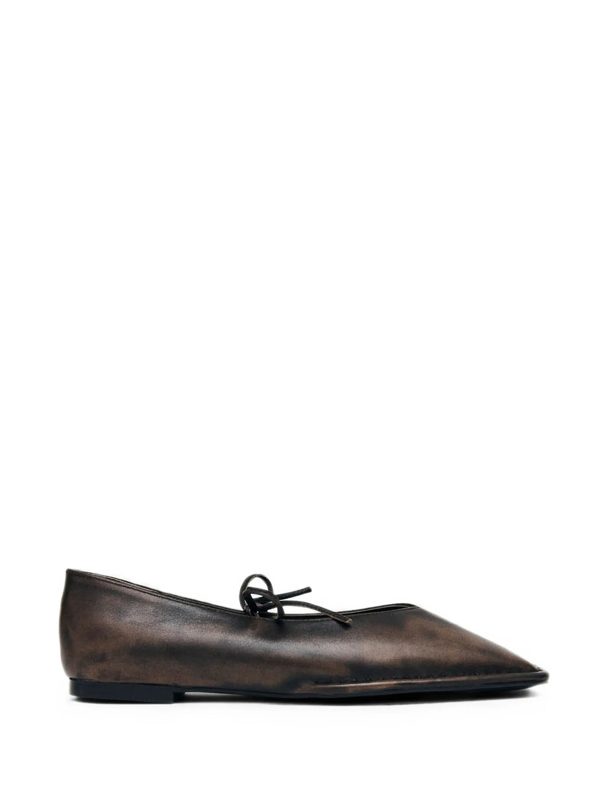 bow-detail square-toe ballet flats