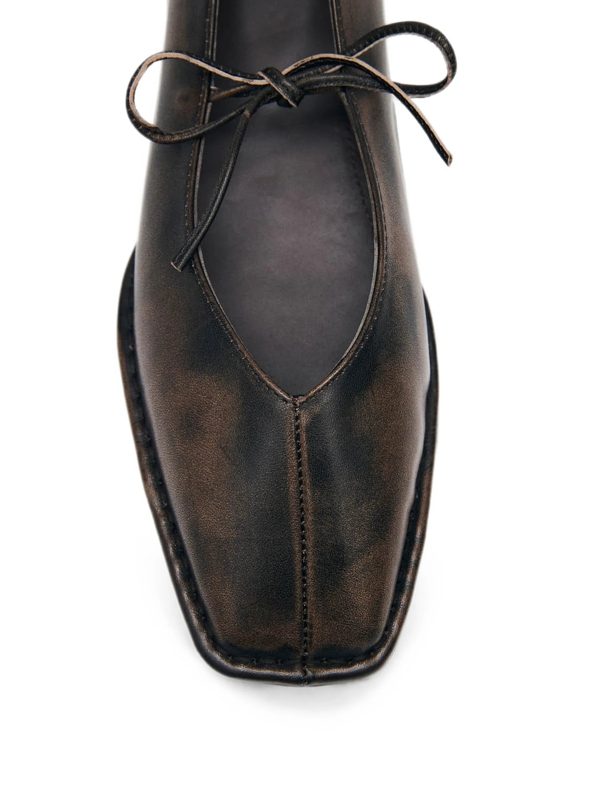 bow-detail square-toe ballet flats