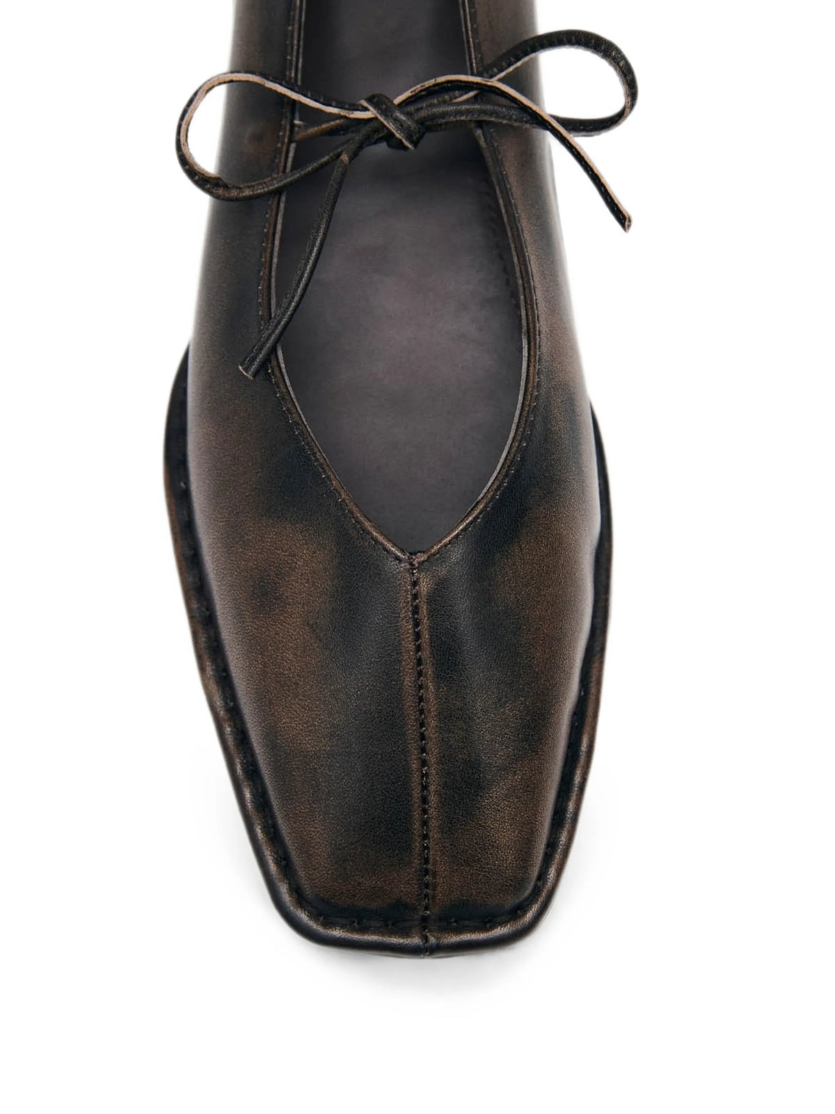bow-detail square-toe ballet flats