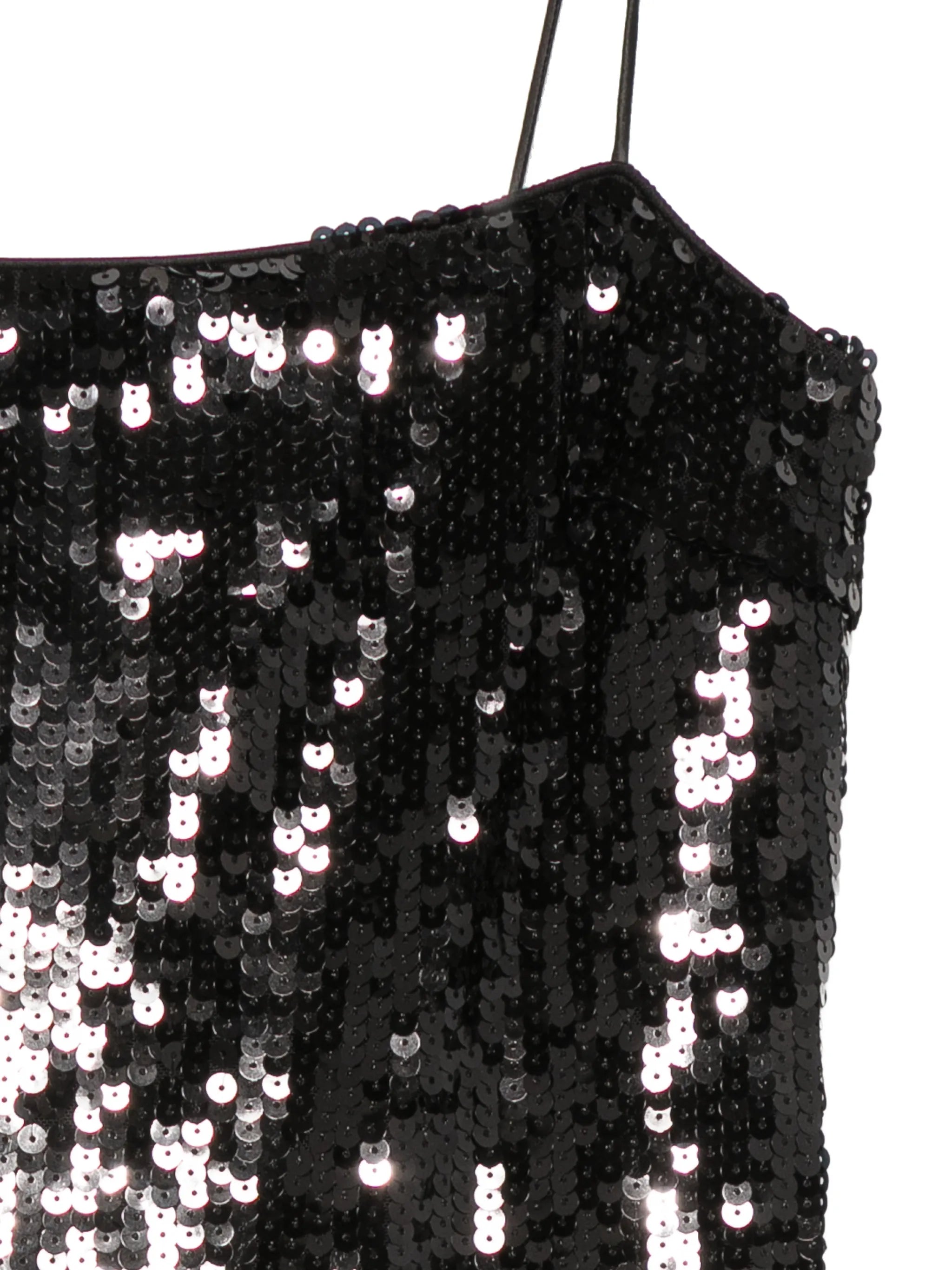 square-neck sequin-embellished midi dress
