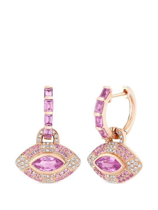 sapphire and diamond hoop earrings