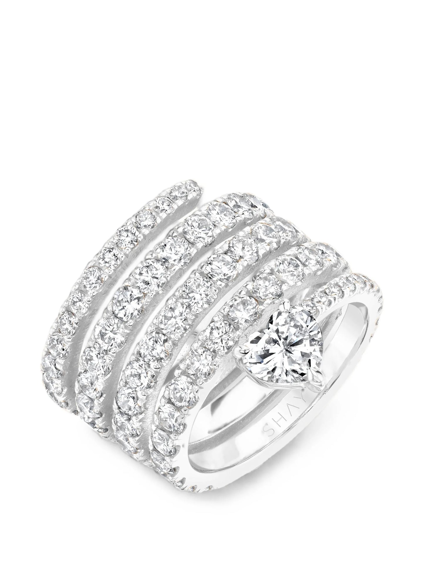 Spiral diamond ring