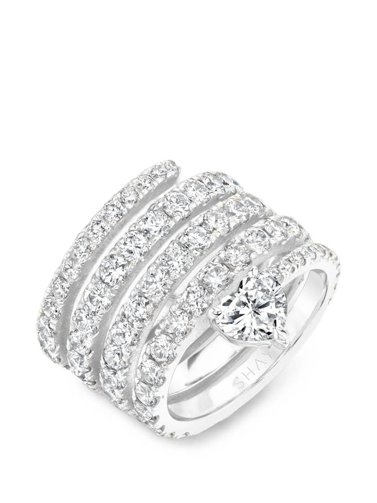 Spiral diamond ring