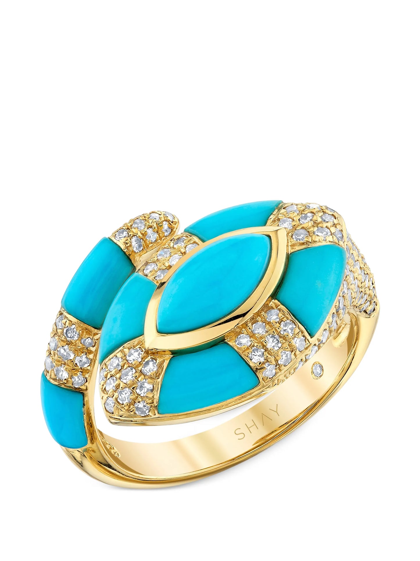 Evil Eye turquoise and diamond ring