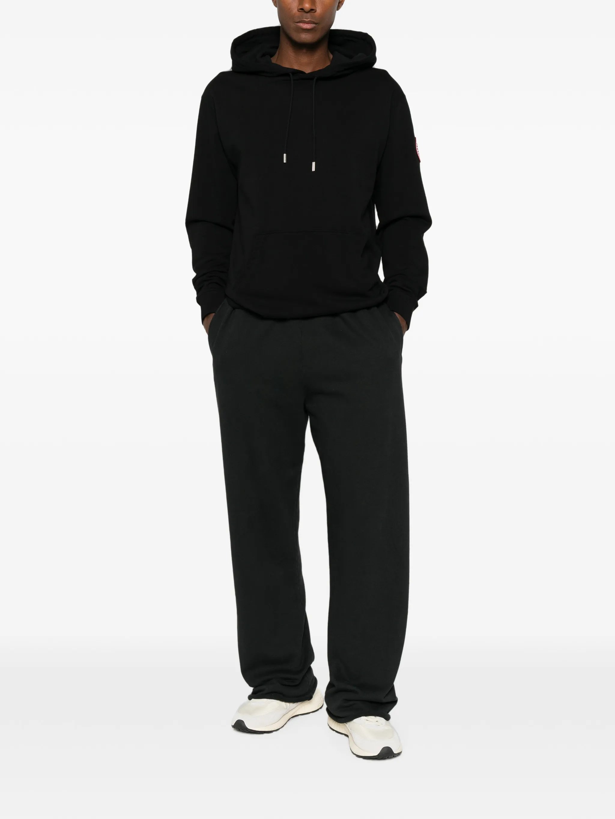 logo-patch drawstring hoodie