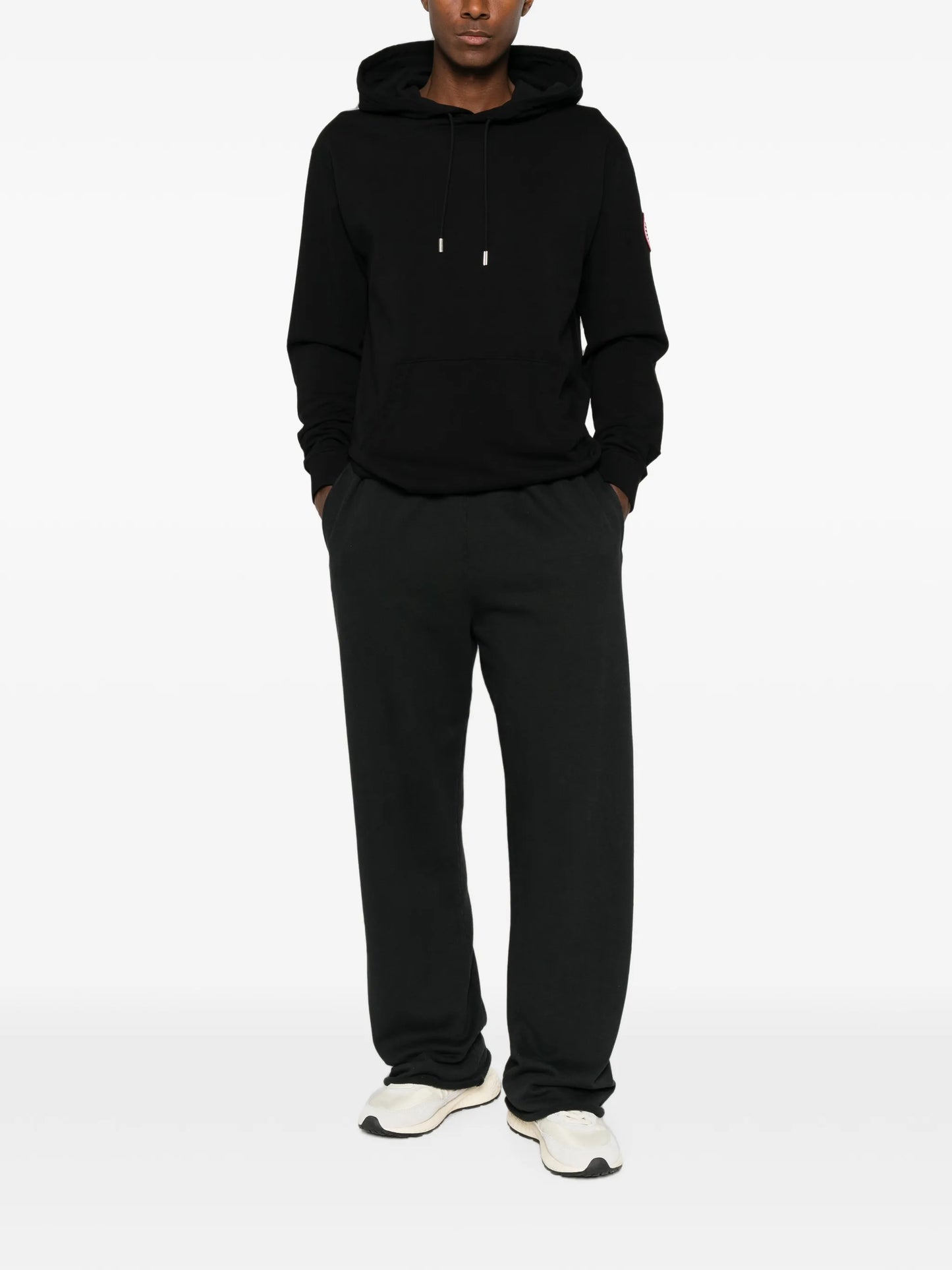 logo-patch drawstring hoodie