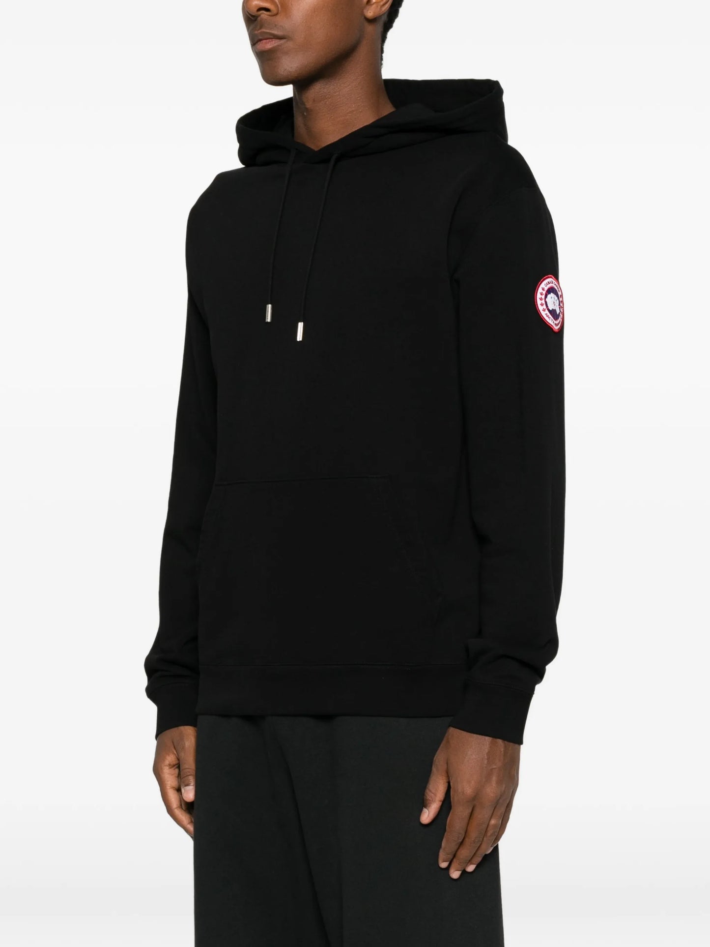 logo-patch drawstring hoodie