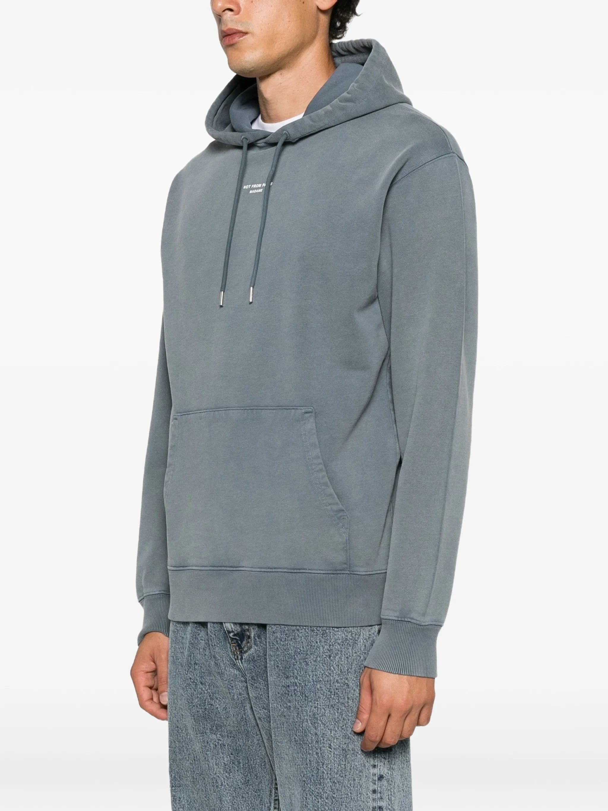 Classic slogan-print drawstring hoodie