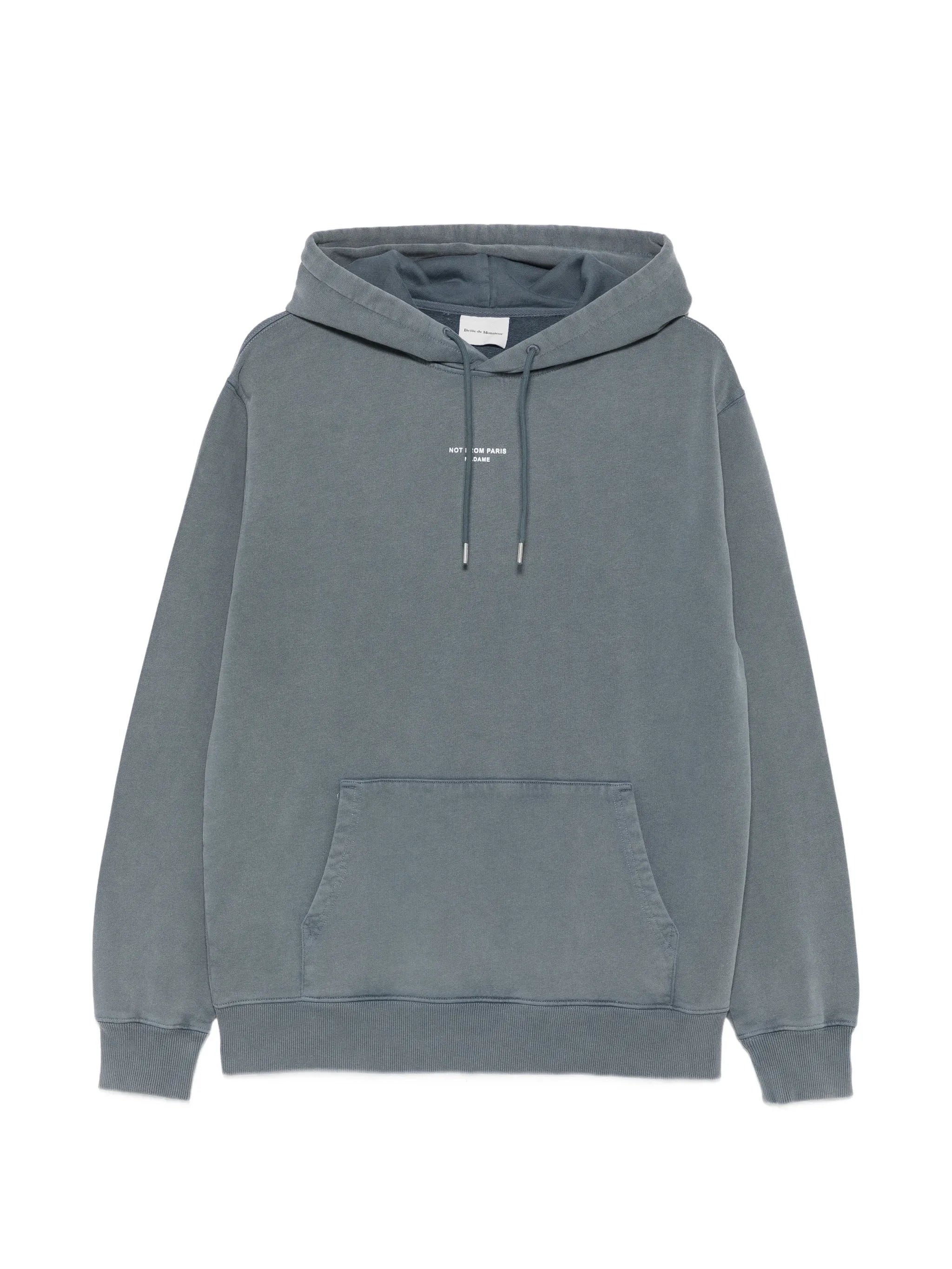 Classic slogan-print drawstring hoodie