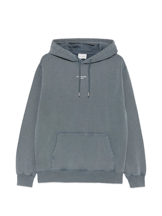 Classic slogan-print drawstring hoodie
